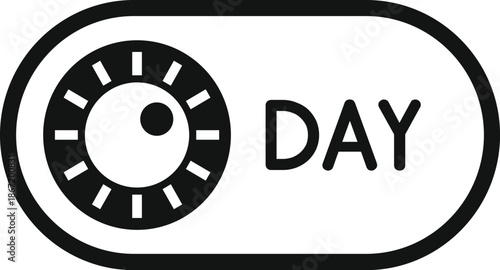 User interface element showing a sun symbol and day for light mode selection