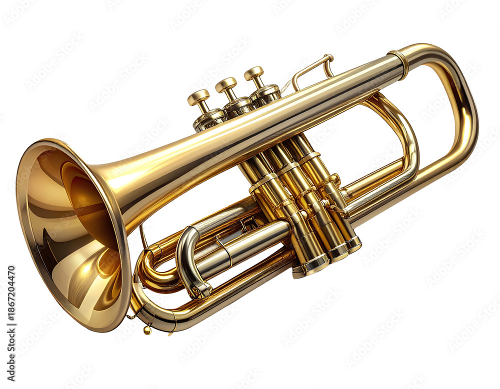 Obraz premium brass trumpet isolated on white