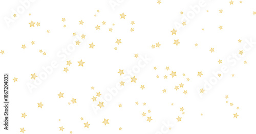 Scattered golden stars on white background celebration, Shiny gold star confetti pattern