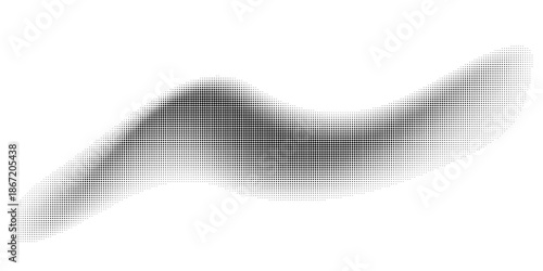 Black halftone curved dotted background. Banner with space for text. Vector illustration.
