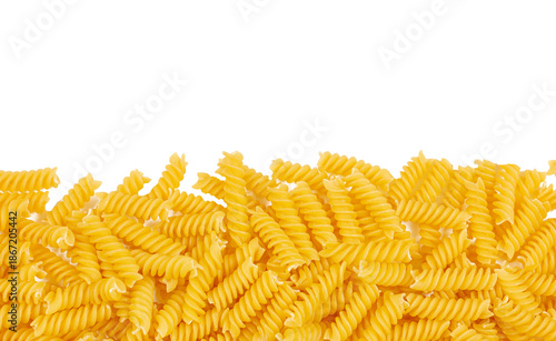 Fusilli Fiesta: A vibrant cascade of fusilli pasta spills across the frame, a delightful display of culinary delight.