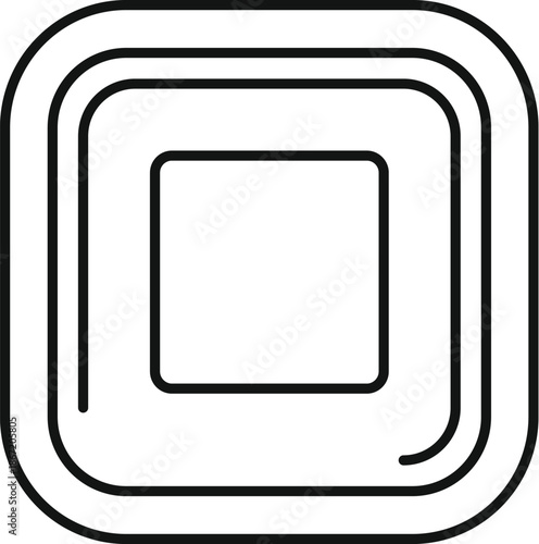 Sushi maki roll simple doodle outline drawing from a top view