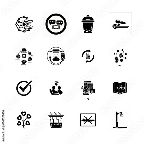 Set of 30 isometric icons for business, technology, and analytics, providing a 3D perspective for presentations.