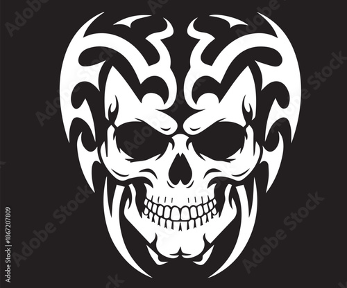 A skull concept created with varying shapes.