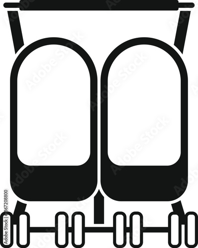 Double stroller icon showing two seats for babies or siblings