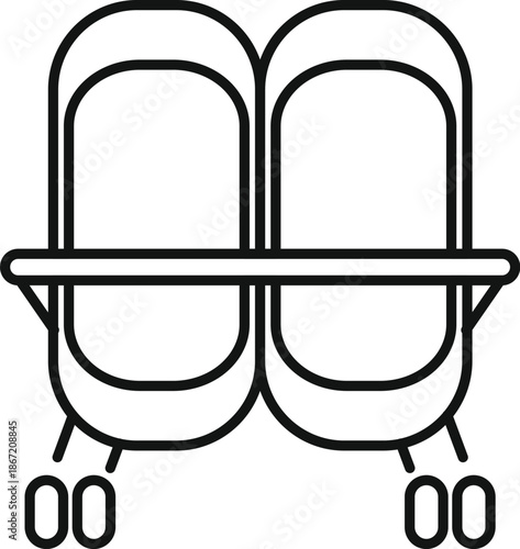 Double stroller providing baby transport for siblings or multiples