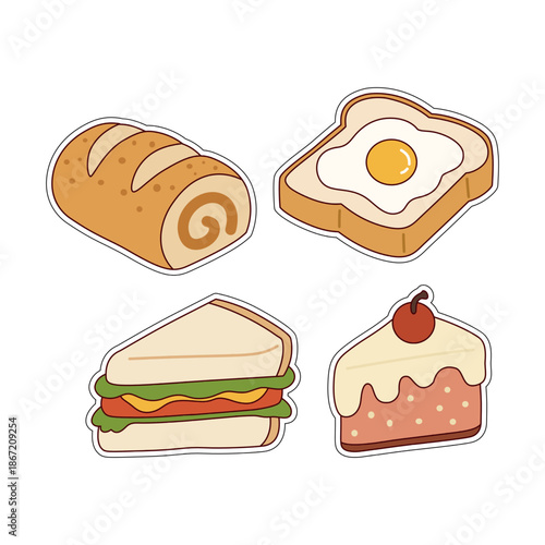 various kinds of sweet foods and desserts