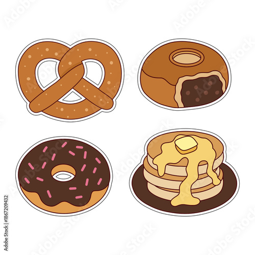 various kinds of sweet foods and desserts