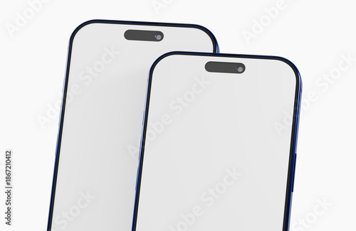 Two modern smartphones with...