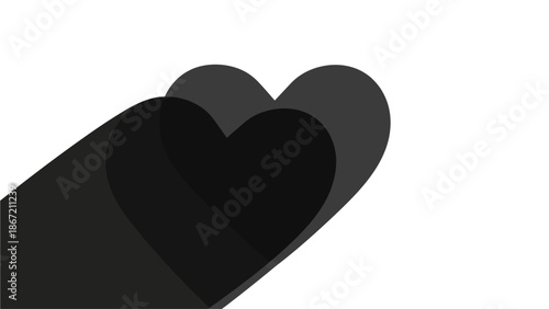 Overlapping Shadows Creating Heart Silhouette Conceptual Valentine Vector