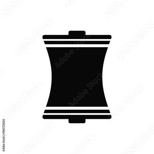 Vector illustration icon black silhouette of a spool of thread on a