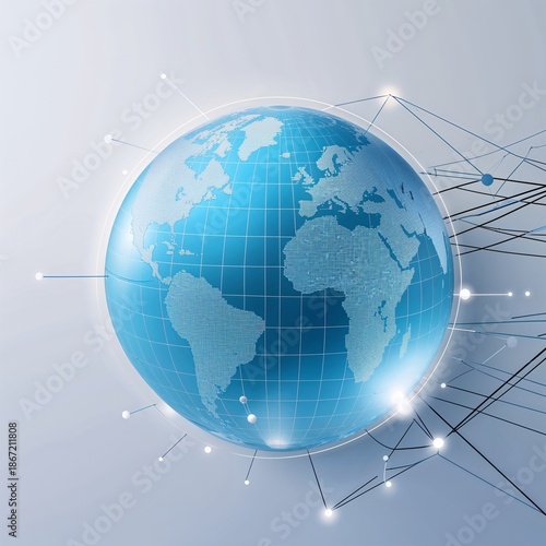 Futuristic Globe of Global Connectivity