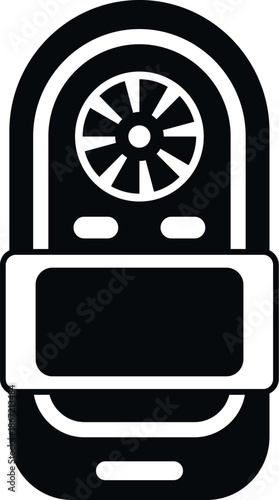 Abstract black and white gpu video card vector icon