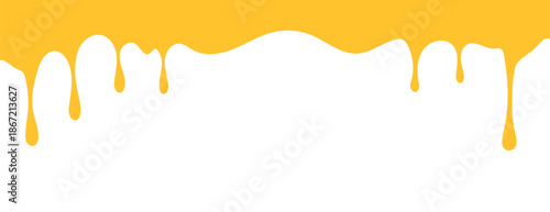 Top border of liquid drips, simulating paint, honey, or a peanut vector illustration