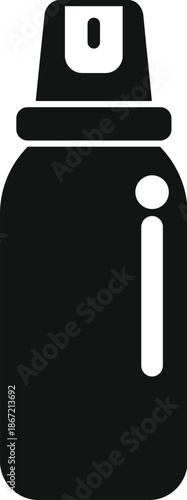 Spray can product for hygiene and cosmetic uses in a simple graphic illustration