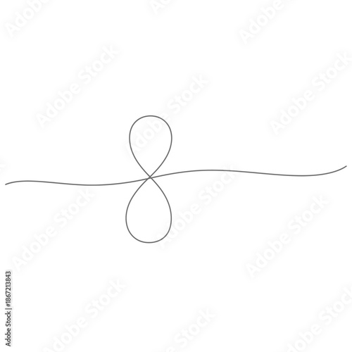 Vector illustration icon a minimalist line art design featuring an infinity symbol formed by a continuous wavy line on a plain with simple curves