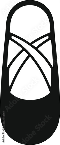 Ballet pointe shoe vector icon representing dance and performance