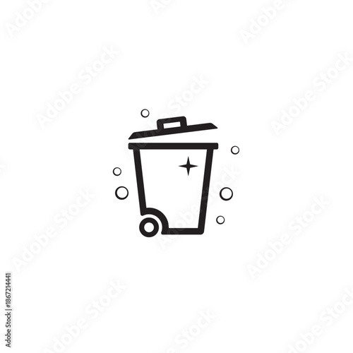 Trash Bin logo or icon design