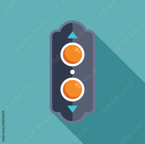 Elevator panel showing control buttons with up and down arrows