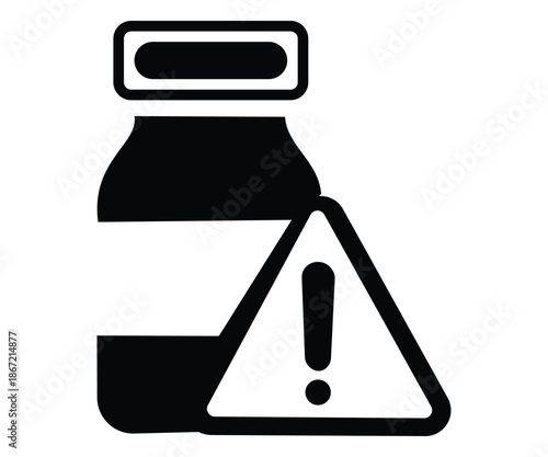 Drug Overdose and Medication Toxicity Icon Set - Editable Stroke Line Art for Medical Safety and Healthcare 