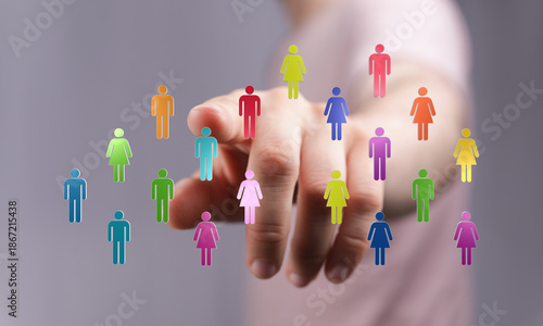 Concept of teamwork or sele...