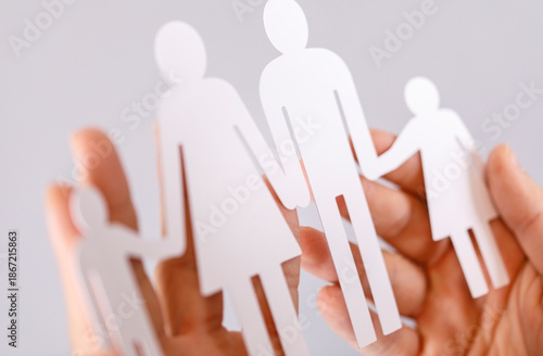 Close-up of paper family fi...