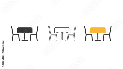 Modern chair and table set in black, white, and yellow