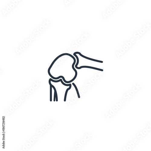 Minimalist Illustration Showing Human Knee Joint Ligament Structure in Line