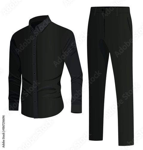 Black elegant suit and shirt. vector illustration