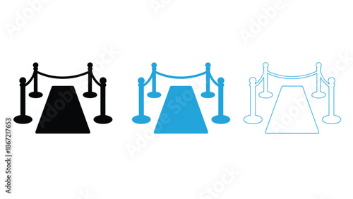 Red carpet event entrance with velvet ropes