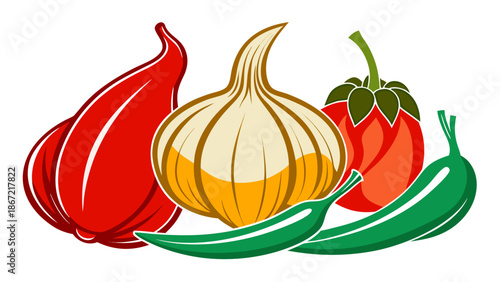 Fresh vegetables illustration Vector