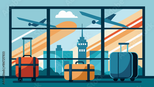 Waiting at the airport terminal Vector