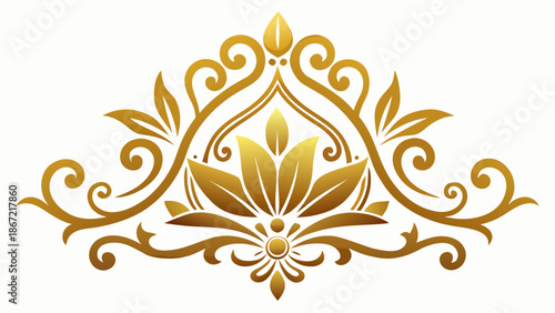 Ornate golden floral design Vector