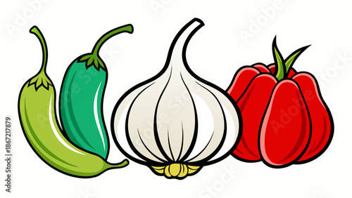 Assorted vegetables illustration Vector
