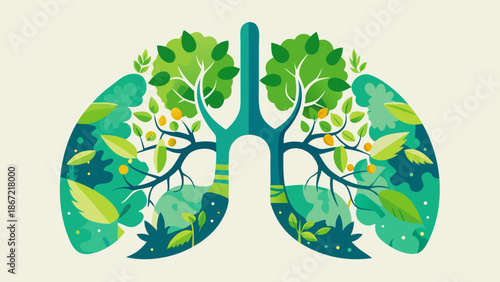Lungs as a lush forest Vector