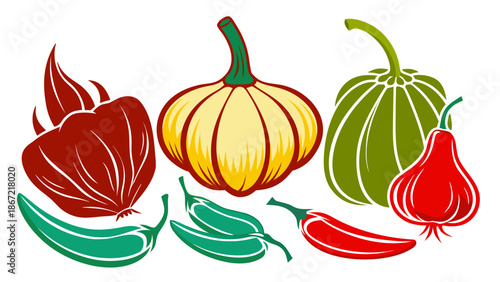 Assorted vegetables display Vector
