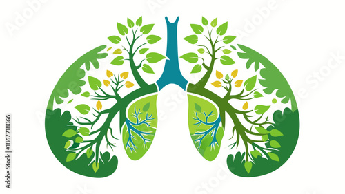 Lungs as lush green trees Vector