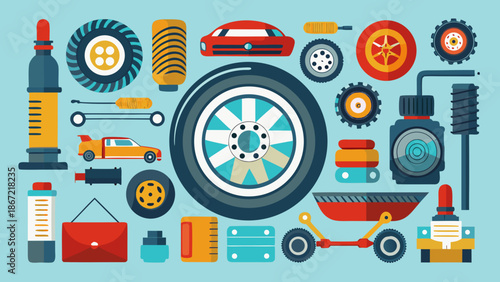 Automotive tools and equipment Vector