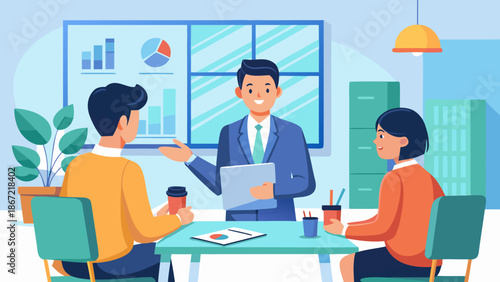 Business meeting in office conference room Vector