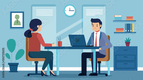 Two professionals working together in an office Vector