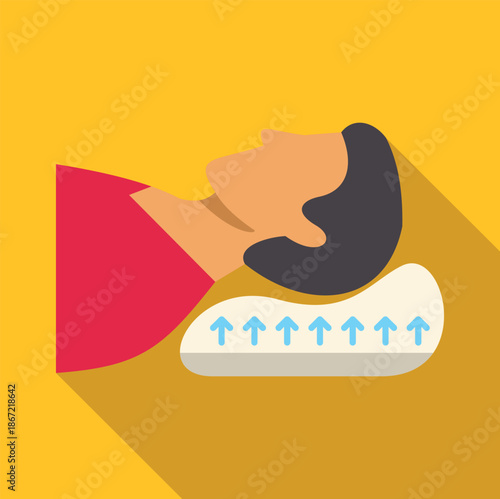 Person resting head on a supportive pillow for comfortable sleep and spine health