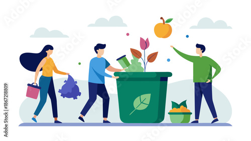Community composting initiative Vector