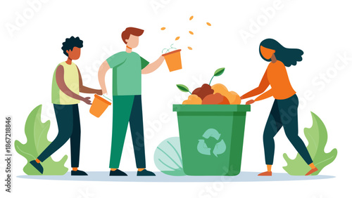 Community composting together Vector