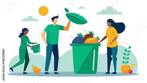 Community composting effort Vector