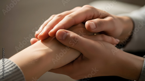 Empathy Interaction with Hands Gently Covering Another Hand