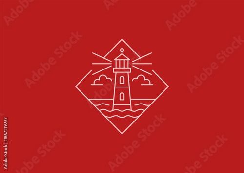 A lighthouse line style logo with clean vertical lines, representing guidance, safety, hope, direction, and trust