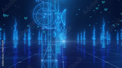 Holographic 5G base station signal tower