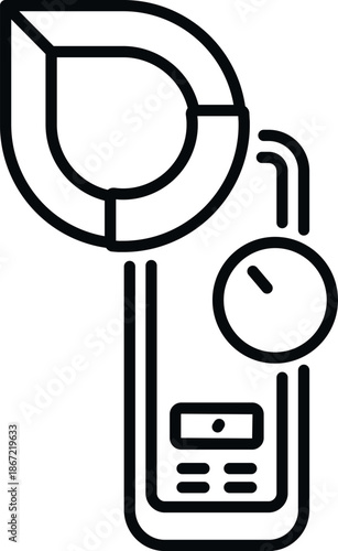 Clamp meter icon representing electrical current measurement and testing