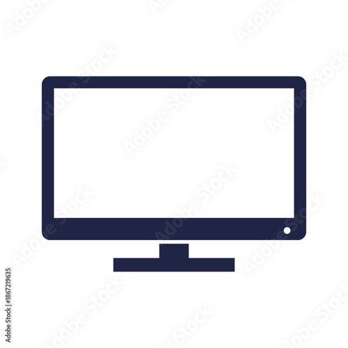 Computer monitor icon on white background