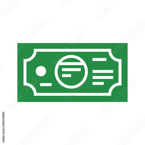 Green banknote icon representing currency